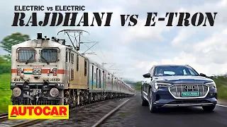 Rajdhani Express vs Audi e-tron : All-electric Nashik-Mumbai race! Earth Day Special | Autocar India