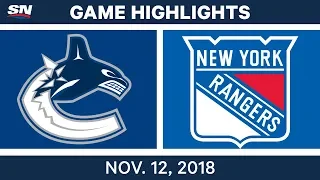 NHL Highlights | Canucks vs. Rangers – Nov. 12, 2018