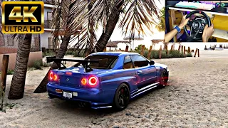 Paul Walker's Nissan Skyline R34 GTR || Forza Horizon 5 || Thrustmaster T128 Steering Wheel Gameplay