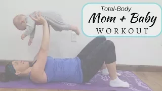 Full-Body Mom & Baby Workout 🔥 Mommy & Me At-Home Postpartum Workout with Baby