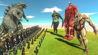 GODZILLA + Venom + Siren Head + Darth Vader Vs Colossal Titan Team - Animal Revolt Battle Simulator