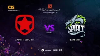 Gambit Esports vs Team Spirit, TI9 Qualifiers CIS, bo1 [Lex & 4ce]