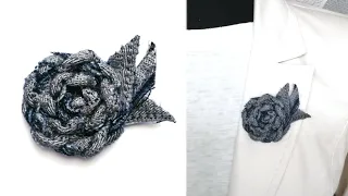 Джинсовая брошь цветок своими руками. Делаю из остатков ткани | DIY flower brooch | Brooch flower