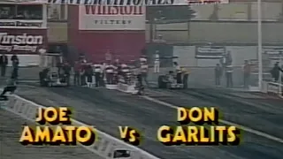 1987 USA Winternationals Top Fuel Drag Racing Final Amato vs Garlits LA County Fairground Pomona