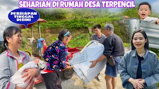 SEHARIAN DI DESA TERPENCIL BANYAK YANG HARUS DIKERJAKAN, ABIL SENANG BERI MAKAN IKAN