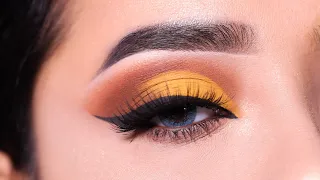 Yellow and Brown Simple eye makeup tutorial || Very easy to create eyeshadow tutorial || Shilpa