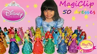 Magiclip My Entire Collection Frozen and Princess Belle Rapunzel Cinderella Disney Dolls