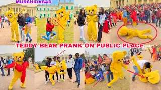 Teddy bear prank on public place full funny video on 2023 😂😂 #funnyvideo #teddyboy #viral