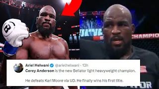 FIGHTERS REACT TO COREY ANDERSON BEATING KARL MOORE | ANDERSON VS MOORE REACTIONS