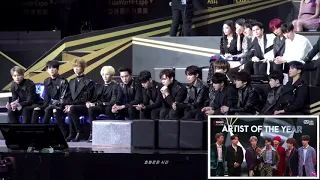 SEVENTEEN REACTION TO BTS ARTIST OF THE YEAR SPEECH @ MAMA 2018