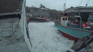 Cadgwith Cove Cornwall storm surge