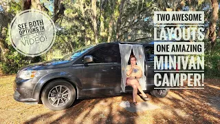 Comparing TWO Easy & Affordable No Build VAN TOURS On The Same Minivan Camper (Dodge Grand Caravan)