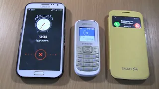 Ringing Alarms +Incoming call & Outgoing call at the Same time  Samsung S4 +Galaxy Note 2+1200M