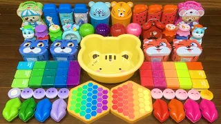 RAINBOW TIGER WARM vs COLD !!! Mixing random into STOREBOUGHTS slime!!!Satisfying Video #159