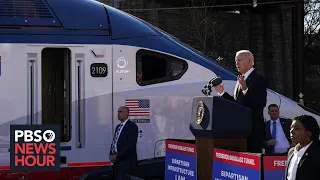 Biden highlights infrastructure spending at century-old train tunnel due for replacement