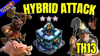 Th13 Hybrid Attack | Th13 Attack Strategy | Clash of Clans | 2022