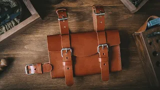 Leather bicycle bag | Сумка для велосипеда на раму | PDF pattern | DIY | ASMR