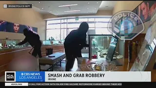 Brazen smash and grab caught on tape in Irvine; suspects make of with nearly $1 million in goods