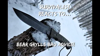 Survival Expert Reacts to... Bear Grylls BAD Survival Advice