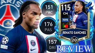 FIFAMOBILE|115 RATED RENATO SANCHES TOTS MOMENT CARD GAMEPLAY REVIEW| IS HE A AMAZING CM?