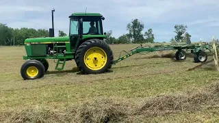 John Deere 4040 3500 hrs raking hay .