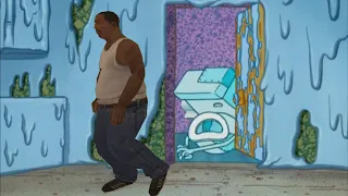 Fat CJ abuses Squidward's toilet