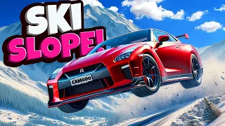 Driving EXPENSIVE Cars Down an INSANE Ski Slope Map in BeamNG Drive Mods!