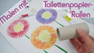 Malen mit Toilettenpapier-Rollen I Maltechnik