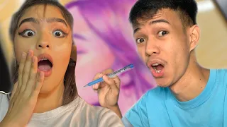 DRAWING ANDREA BRILLANTES Using 3 colors pen | Guhit Jes