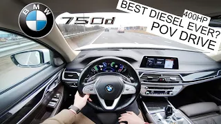 BMW 750d G11 POV drive: the 400HP diesel that does 0-100 km/h in 4.15 sec [4K]