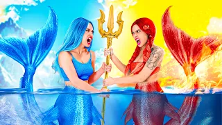 SEREIA QUENTE vs FRIA || Desafio Fogo vs Gelo | Mermaids lindos