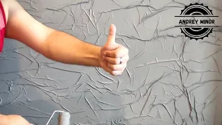 Painting kraft paper wallpaper. Kitchen, part 2.