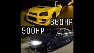900hp Audi RS6 vs 660hp Subaru Impreza
