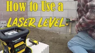 How to use a Laser Level for concrete levels (New Dewalt Rotary laser level)