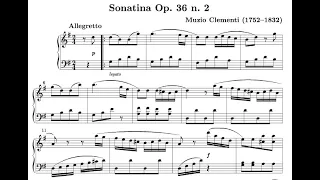 Clementi Piano Sonatina Op. 36 No. 2 in G Major - Complete w/ Sheet Music