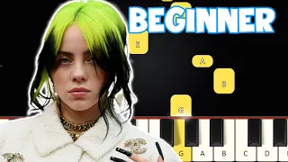 Listen Before I Go - Billie Eilish | Beginner Piano Tutorial | Easy Piano