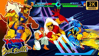 X-Men vs. Street Fighter - wolverine & Sabretooth (Arcade / 1996) 2K 60FPS