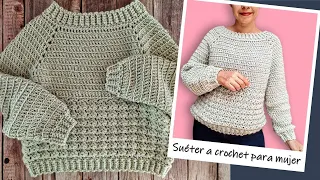Suéter a crochet SIN COSTURAS para mujer ¡Paso a paso!
