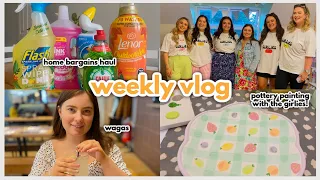 WEEKLY VLOG - Pottery Painting with Girlies IRL, Home Bargains Haul, Metro Centre & First Wagamamas!