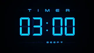 3 Min Digital Countdown Timer with Simple Beeps 💙