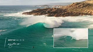 West Oz beachie lights up on rare North Swell.