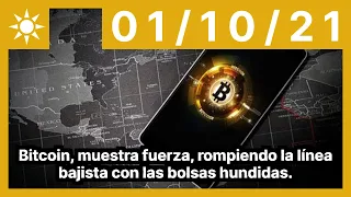 Bitcoin, muestra fuerza, rompiendo la línea bajista con las bolsas hundidas.