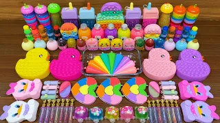 RAINBOW DUCK !!! Mixing random into CLAY slime!!!Satisfying Slime Video #270