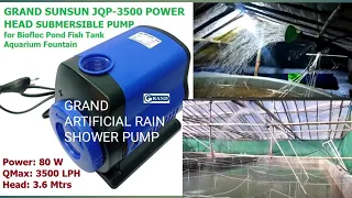 GRAND ARTIFICIAL RAIN SHOWER PUMP FOR BIOFLOC FISH TANK, FISH POND, AQUACULTURE #artificialrainpump