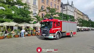 Alarmowo sekcja gaśnicza z JRG 1 Kraków oraz Oficer Operacyjny SKKM