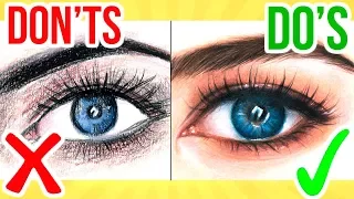 DO'S & DON'TS: How To Draw a Eye using Coloured Pencil | Step By Step Drawing Tutorial