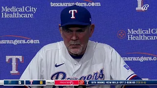 Bruce Bochy talks Texas' 8-5 Walk-Off Win vs. Kansas City