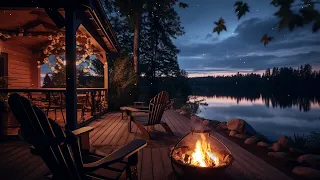 Tranquil Lakeside Fireplace: Crackling Fire Sounds for Relaxation and Stress Relief