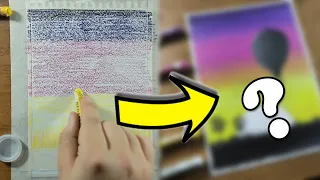 How to Draw a hot air Balloon with Oil Pastels Step by Step (Easy)