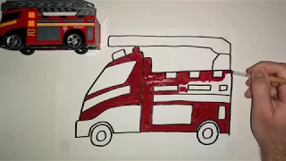 Drawing And Coloring: Fire Truck | Video For Kids